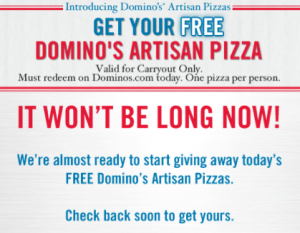 Free Domino's Artisan Pizza
