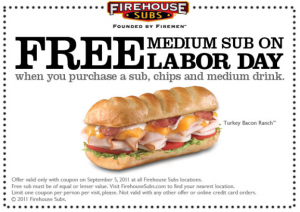Free Firehouse Sub Coupon