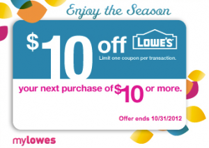 $10 Off Lowes Coupon