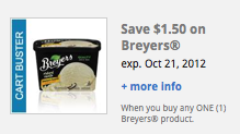 Kroger Cartbuster Coupon $1.50 off Breyers