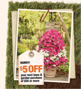 Home Depot Coupon 5 Off 50 Lawn Garden Purchase Southern