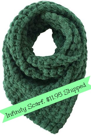 It's almost time to start bundling up!  Grab this exclusive offer for an infinity scarf for only $11.95 shipped!