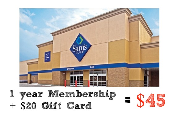 Get a year membership to Sam's Club and a $20 gift card for $45!