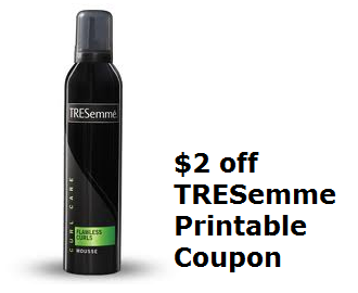 Tresemme Printable Coupon 2 Off Any Product Deal Ideas Southern Savers
