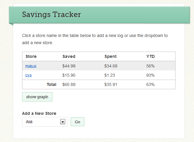 savings track with info