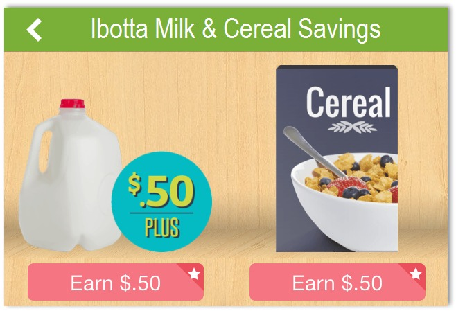 ibotta milk and cereal savings