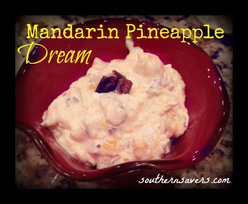 A copy cat recipe to the amazing Mandarin Pineapple Dream you can get at Honey Baked Ham Company. Super Easy and incredibly delicious. 