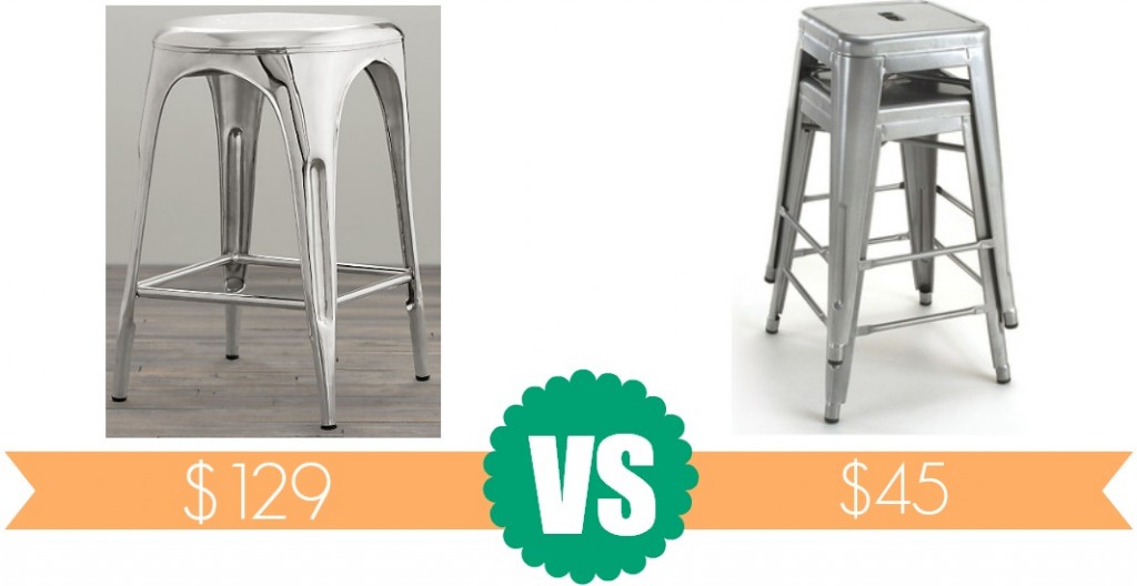 Don't shell out $130 for the Restoration Hardware Remy Backless Stool when you can buy the look alike for only $45 from Overstock!