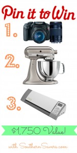 Enter to win a camera, KitchenAid Mixer or a Silhouette!