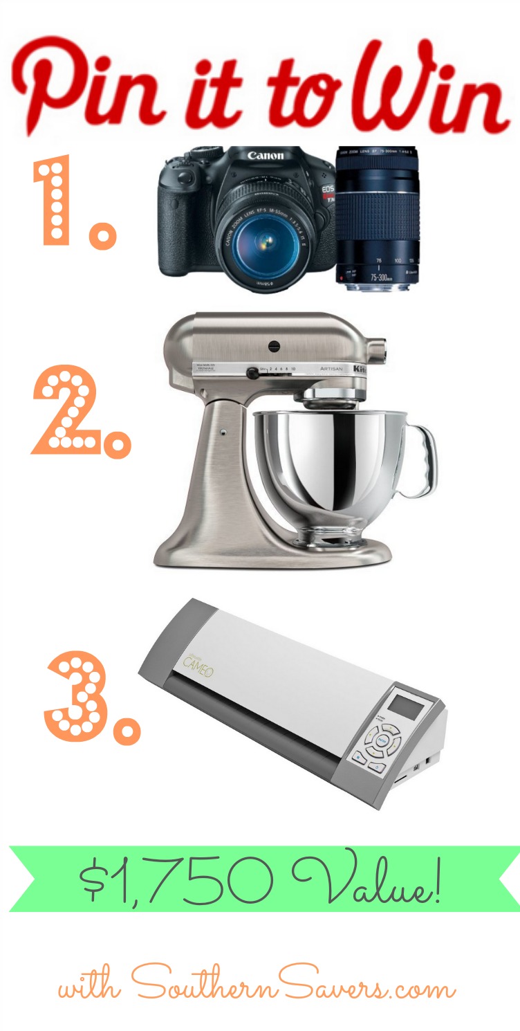 Enter to win a camera, KitchenAid Mixer or a Silhouette!