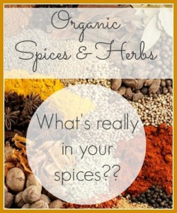 Make sure you shop for organic herbs and spices.  Have you ever heard of what's actually in the regular spices