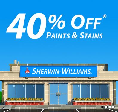 Sherwin Williams: 40% Off All Paints and Stains 