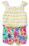 striped floral bow romper