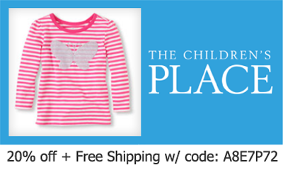the childrens place coupon code 20 off and free shipping
