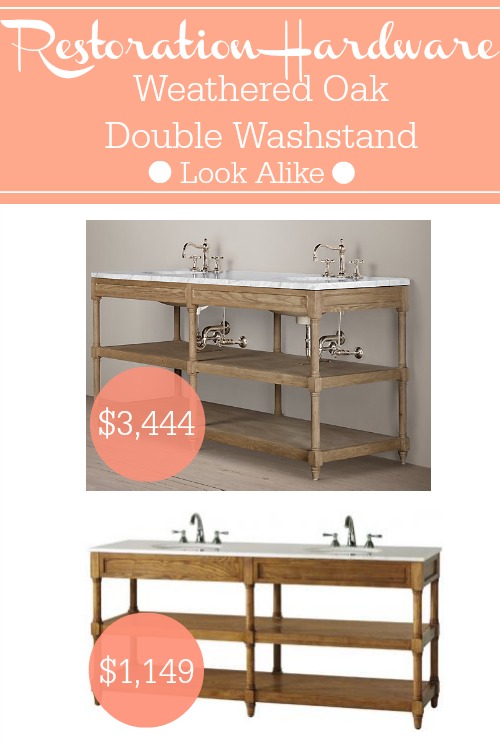 Restoration Hardware Weathered Oak Double Washstand look alike for 67 off at Home Decorators.