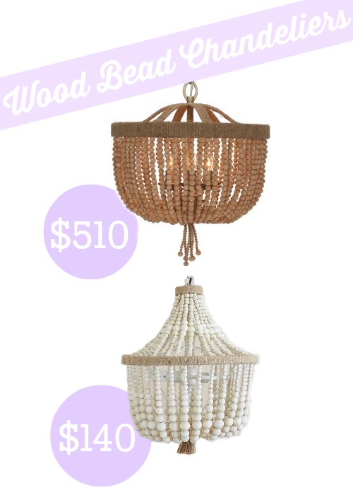 Pottery Barn Kids Dahlia Chandelier is a fraction of the cost of the Shades of Light Wood Bead Basket Mini Chandelier!