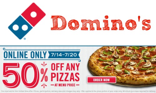 Domino S Coupon Code 50 Of Any Pizza At Menu Price Southern