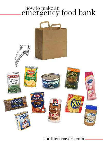 You can coupon to help families in need! Fill a brown grocery bag to create an individual emergency food bank that will feed a family for four days!