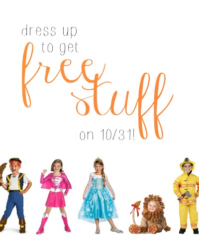 Get FREE stuff from certain restaurants and retailers when you dress up on 10/31!