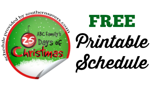 abc family 25 Days of Christmas printable schedule