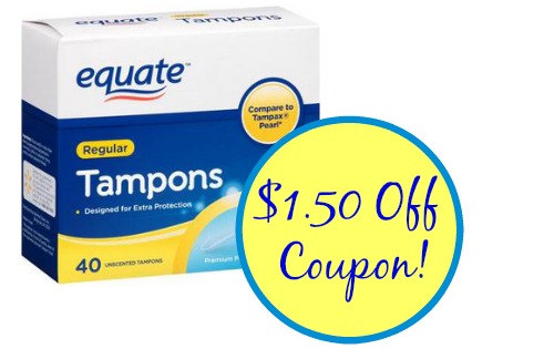 1 50 Off Equate Plastic Tampons Coupons Southern Savers