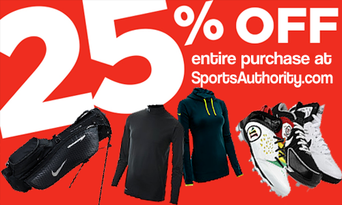 sports authority 25 off entire purchase copy