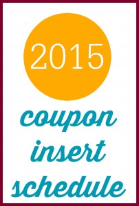 Here's the schedule for all of the 2015 Sunday coupon inserts.