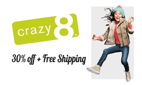 crazy 8 30 off  and free shipping