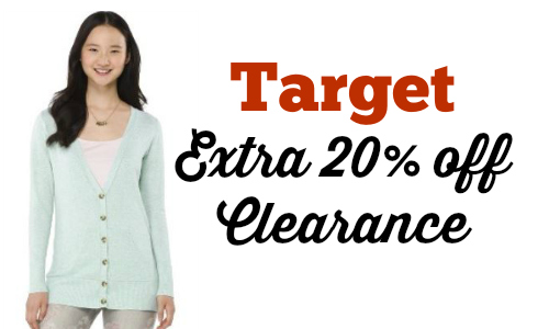 target extra 20 off clearance