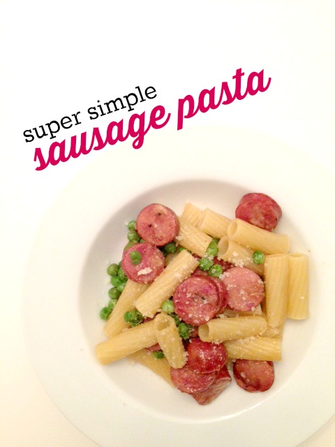 This super simple sausage pasta is flavorful and filling. The best part is that it only takes 15 minutes to make!