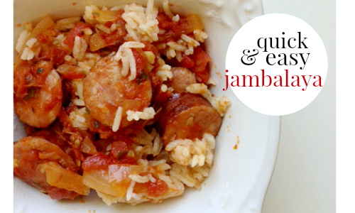 Here's a recipe for quick and easy jambalaya! You likely already have many of the ingredients in your pantry and it takes about 30 minutes to make.
