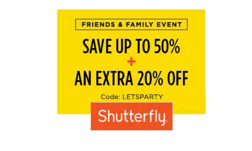 shutterfly friends and family sale