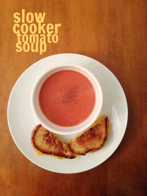 This slow cooker tomato soup is super easy. Add the ingredients to your slow cooker and you'll have a warm and comforting dinner in a few hours.