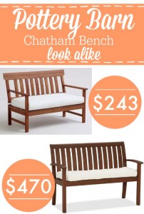 Pottery Barn Chatham Bench Look Alike - a frugal version of the real thing
