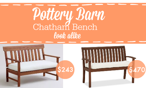Pottery Barn Chatham Bench look alike for a fraction of the cost at World Market!