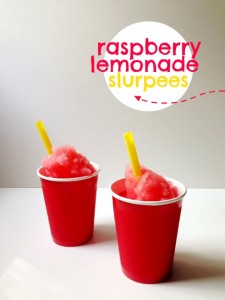 These raspberry lemonade slurpees are easy and use my raspberry lemonade soda recipe as a base. 