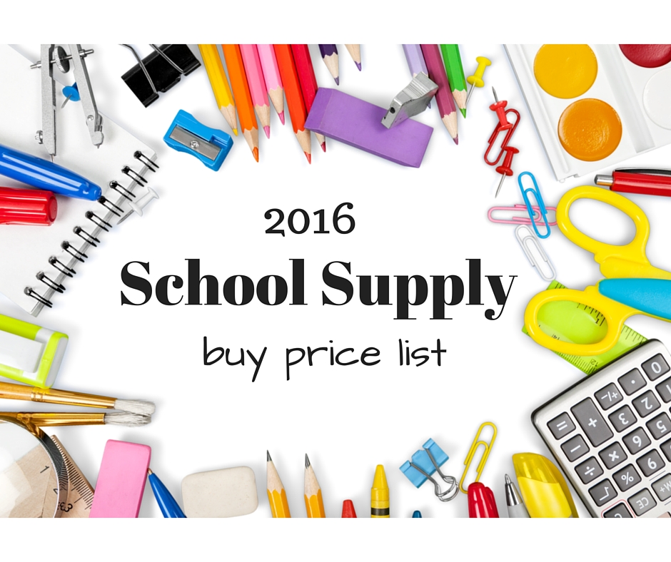 2016 school supply buy price