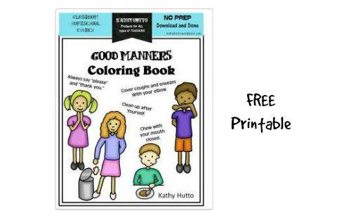 free manners coloring book_2