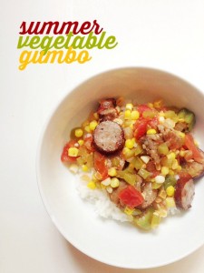 This recipe for summer vegetable gumbo is a great way to use all your fresh produce. It's easy and full of yummy veggies.