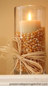 candle with corn
