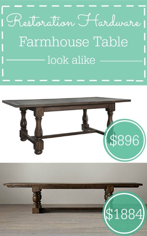 Restoration Hardware has a French farmhouse table that I love, but I'm going for the look alike that's almost half the price!