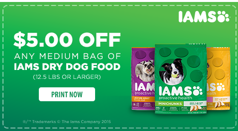 Iams Dog Food 15 lbs for $3 - Starting 