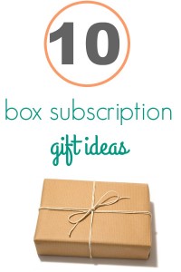 Box Subscriptions make great gifts.  Here are 10 ideas to get you started on your shopping.