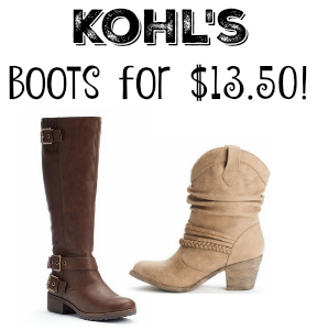 Kohl's: Boots for $13.50, Today Only 
