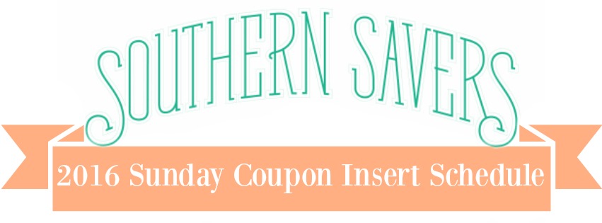 2016 Sunday Coupon Insert Schedule