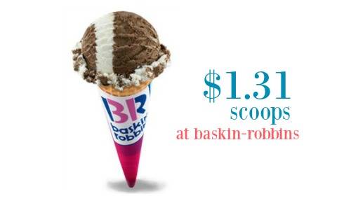 Baskin-Robbins: Scoops for $1.31