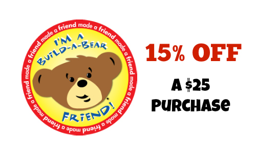 buildabear 15% Off $25 or more