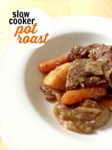 This recipe for slow cooker pot roast makes it super easy. Sear the meat first to create a deep and rich flavor and then the slow cooker does the rest.
