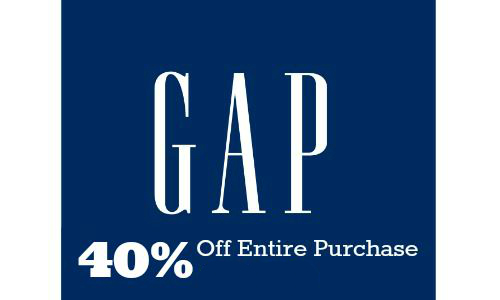 40% Off at the Gap Until Noon