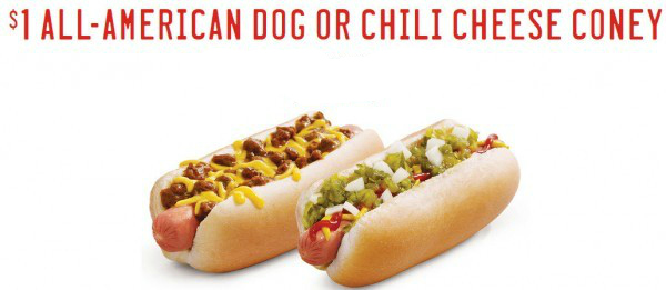 Sonic Deal: $1 Hot Dogs, 3/30